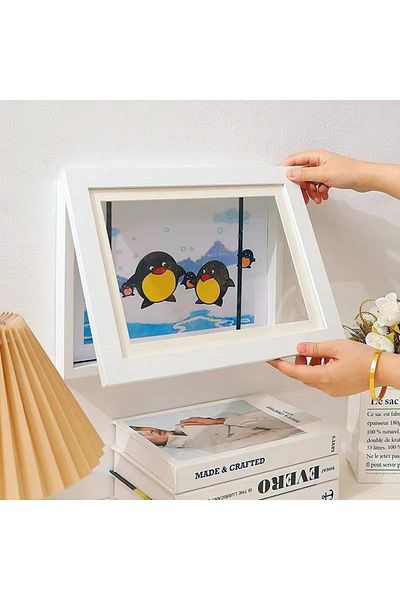 Choice A4(24X33cm) White Children Drawing Frame A4 Wooden poster frame for walls Children's Art frame Chang