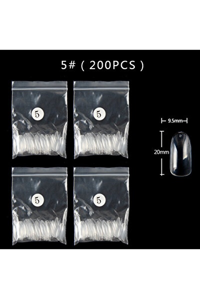 Choice 200 قطعة - AN11-5 TSZS 200 قطعة أظافر صناعية قصيرة متوسطة بيضاوية لوزي...