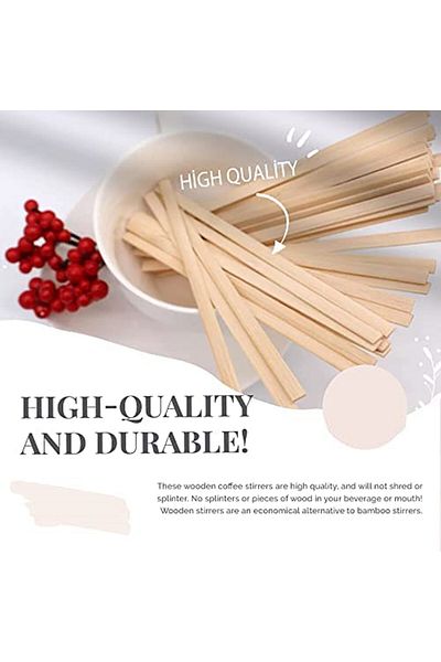 Choice 100pcs Coffee Stir Sticks Disposable Wooden Coffee Stirrers Hot Cold Drinking Stir Beverage Stir ...
