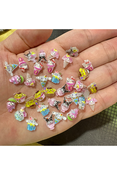 Choice G019-mix(50pcs) 50 قطعة من زينة فن الأظافر الصغيرة اللطيفة من الراتنج ...