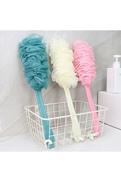 Choice Beige Long Handle Back Brush Body Scrubbers Shower Hanging Body Brush Sponges Soft Mesh Bath Shower