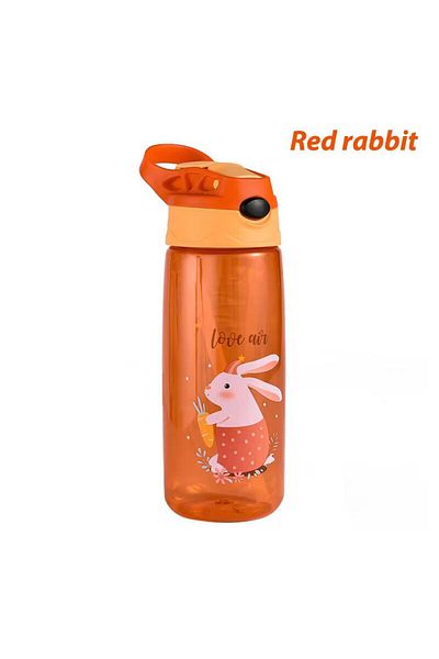 Choice 500ml Red rabbit 500ml Kids Water Bottle With Straw BPA Free Children Drinking Healthy School Cup