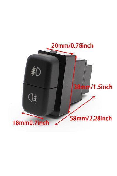 Choice 20mm*38mm Red LED Light Car Dual Key Switch Fog Light Latching Button For Mitsubishi Pajero Trito...