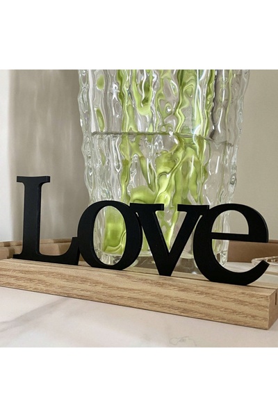 Choice لافتة طاولة خشبية سوداء ملهمة "الحب" - قطعة ديكور منزلية مركزية محفزة