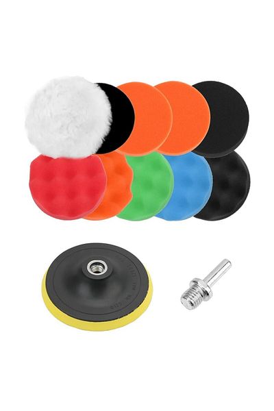 Choice 5 Inches 12pcs/set Car Polishing Pad Paint Care Sponge Car Polisher Waxing Pads Buffing Kit Buffer D