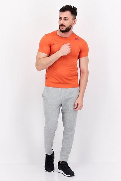 adidas Men Sportwear Fit Brand Logo Short Sleeve Training Jersey, Orange