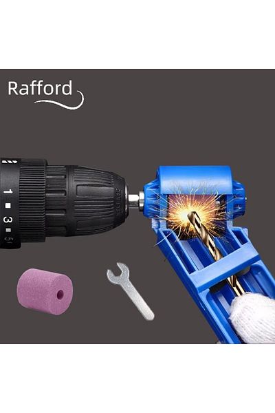 Choice 1 Set Portable Drill Bit Sharpener Sharpening Tool Drill Sharpener Wrench Corundum Grinding Wheel...