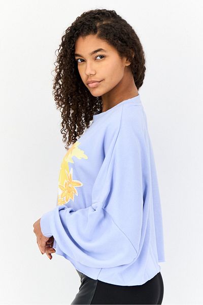 adidas Women Sportswear Fit Long Sleeves Outdoor Sweatshirt, Pastel Blue