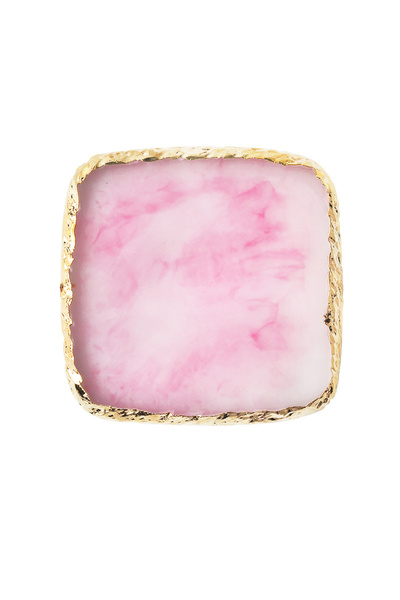 Choice لوحة فنية فاخرة لأظافر من حجر الراتنج الطبيعي المربع باللون الوردي، لو...