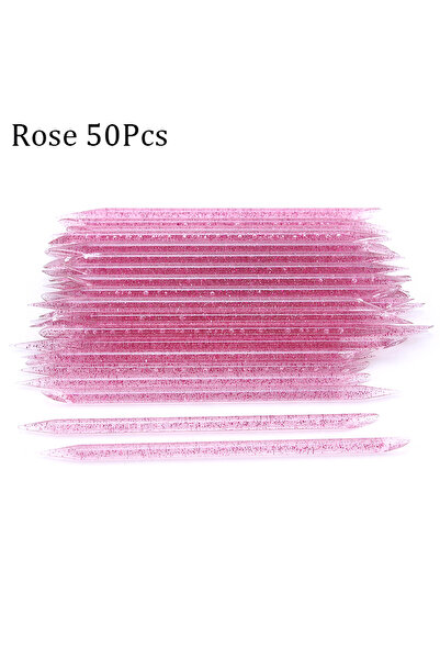 choice2 Rose 50Pcs 100/50Pcs Nail Art Cuticle Pusher Reusable Double End Crystal Stick Professional Cuticle