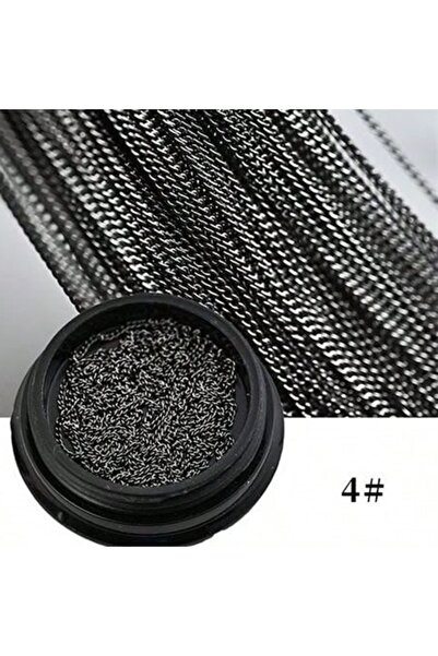 Choice 1M-1mm-Black 1M 1mm Metal Flat Chain Gold Silver Studs Nail Art Decora...