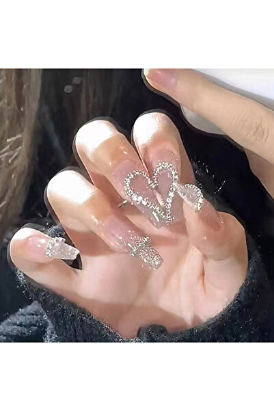 Choice QHZ425 24 قطعة من مسامير الحفر الفرنسية الطويلة على شكل قلب مع غراء جي...