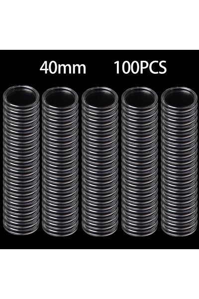 Choice A 100PCS Clear Coin Capsules Holder Transparent Round Coin Protection Box Coin Display Case Storage.