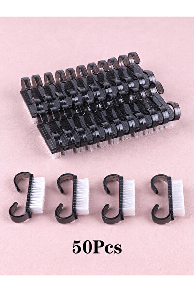 Choice 50 قطعة 50 قطعة/10 قطع فرش تنظيف الأظافر أدوات تنظيف صغيرة سوداء بمقبض...