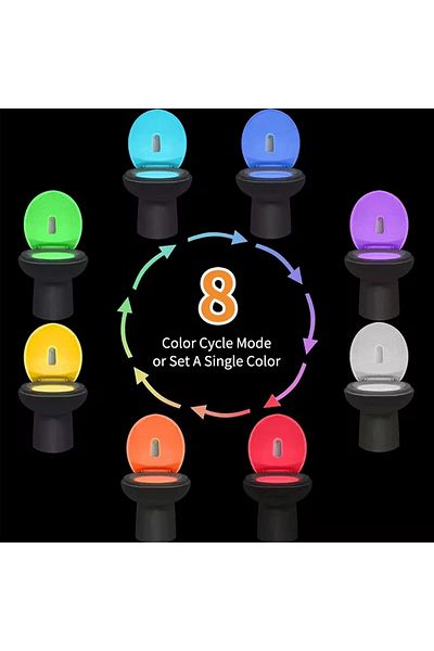 GGBEE 2 Pieces Rgb Toilet Night Light Smart Led Lamp With Motion Sensor For Bathroom Restroom 8 Colors Usb