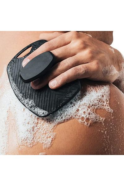 Choice Gray 1pc Soft Silicone Exfoliating Brush Cleanser Manual Body Cleansing Scrubber Shower Gentle Massa