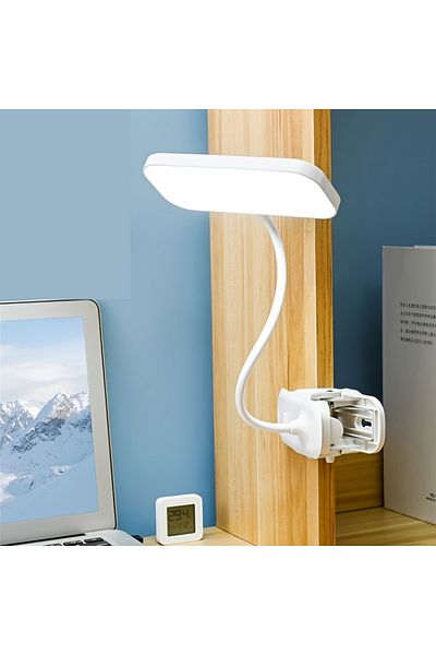Choice WHITE Clamp LED rechargeable table lamp Convenient Desk Lamp usb charging