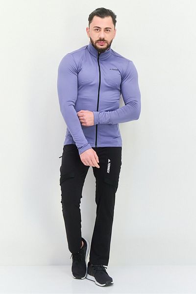 adidas Men Sportswear Fit Long Sleeve Outdoor Sweatshirt, Slate Blue