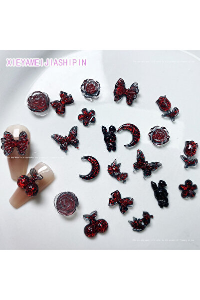 NAILFYOU 20pcs 20pcs 3D Dark Gothic Resin Nail Art Charms Fashion Kawaii Flow...