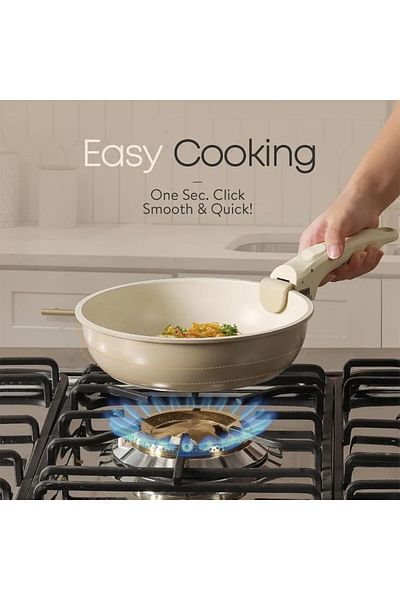 Lumely 9-Piece Non-stick Cookware Set, With Lids and Detachable Handles, Pots And Pans, for Cooking