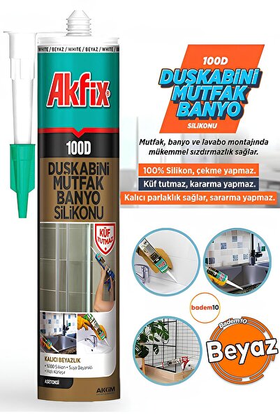 Genel Markalar 100D Beyaz Duşakabin Lavabo Küvet Pvc Plastik Silikon Silikonu...