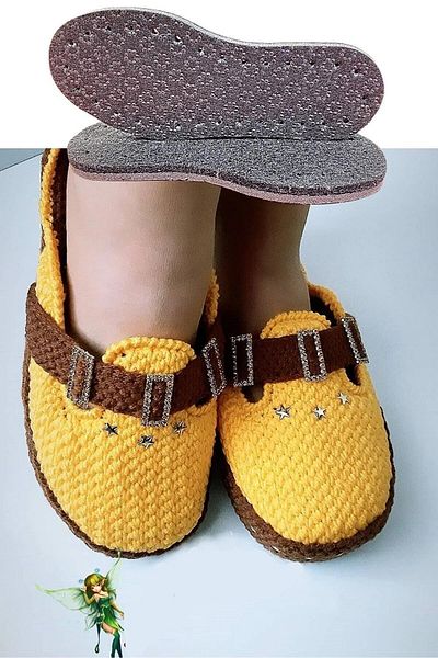 MBB ETİCARET 3 Pairs of Holes Eva Felt Slippers Hobby Knitted Booties Base 3 Layers Comfortable Booties Insoles Non-Slip