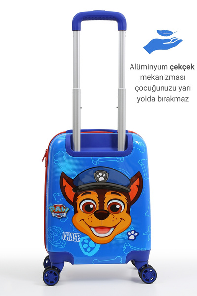 Gedox Kids Paw Patrol Lisanslı Çocuk Valizi Chase Temalı | Darbeye Dayanıklı 360 Tekerlek