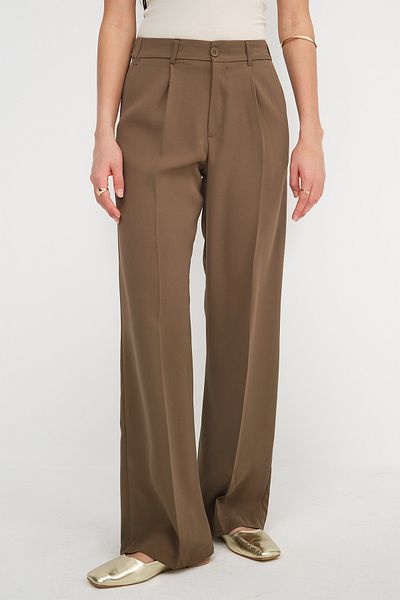Addax Buttoned Wide Leg Trousers Pn0359