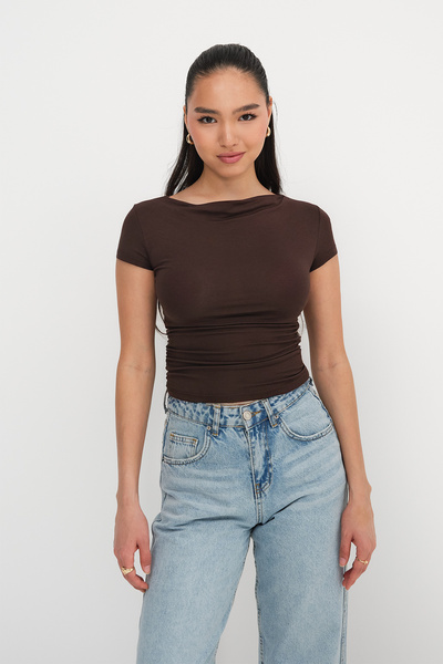 Addax Side Gathered T-Shirt P161-X1