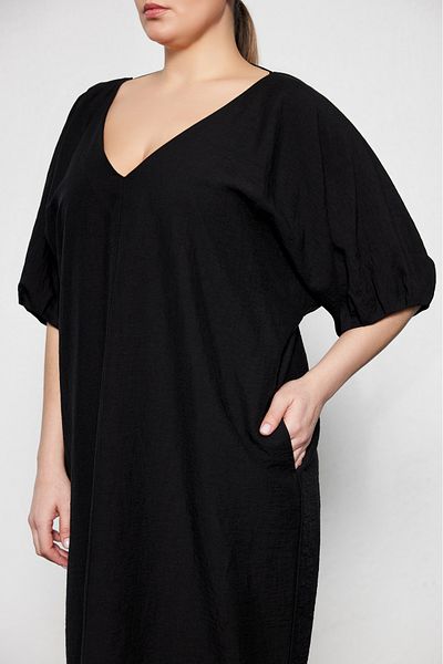 LUOKK Vıvıen Plus Size Puff Sleeve Maxi Dress Black