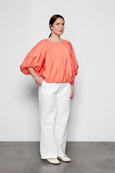 LUOKK Nali Large Size Balloon Sleeve Blouse Orange