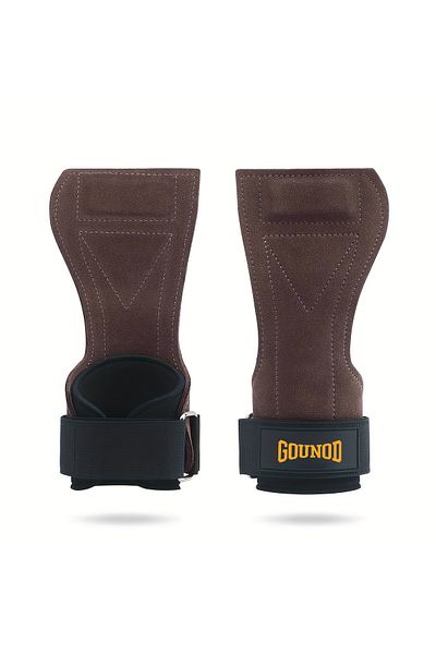 Choice BROWN 2pc/1Pair GOUNOD Gym Grip Cowhide Palm Protector Weightlifting Gymnastics Exercise Glove Grip