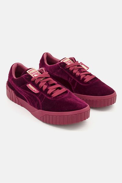 Puma Women Lace Up Cali Velvet Sports Shoes, Purple