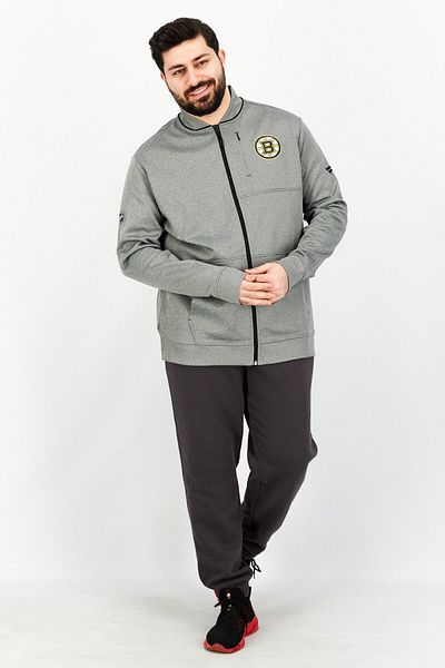 NHL Men Brand Logo Jacket Shirt, Grey