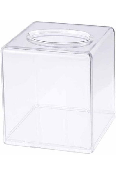 COOYA Tissue Box, Clear Acrylic, Countertop, 12.5x12.5x14cm, For Bathroom, Toilet and Kitchen
