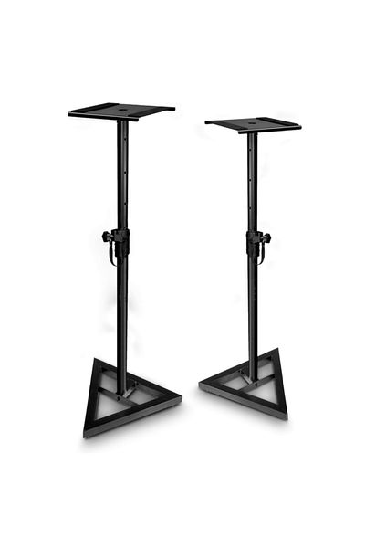 FlashHawk Speaker Stand 2 Pack-Telescoping Height Adjustable from 68cm-116cm, with 22cm Square Platform, Black