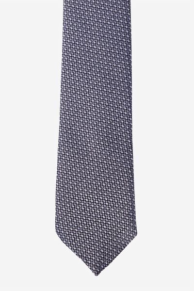ALTINYILDIZ CLASSICS Men's Black-Grey Patterned Slim Tie