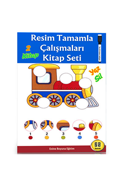 Enine Boyuna Eğitim مجموعة كتب أعمال تكملة الرسم مكونة من كتابين (YAZ-SIL)