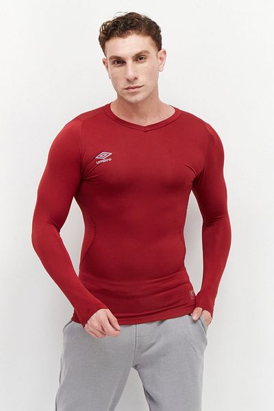 UMBRO Men Sportswear Fit Long Sleeves Training T-shirt, Red