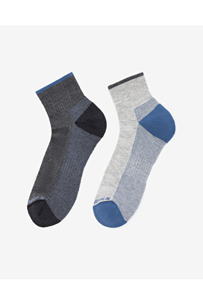 SKECHERS 1/2 TERRY TRAIL QTR CREW - 2'Lİ PAKET ERKEK ÇORAP Erkek Grey/Grey Ço...