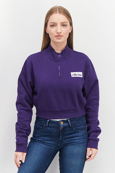 Ellesse سويت شيرت نسائي بأكمام طويلة، أرجواني غامق