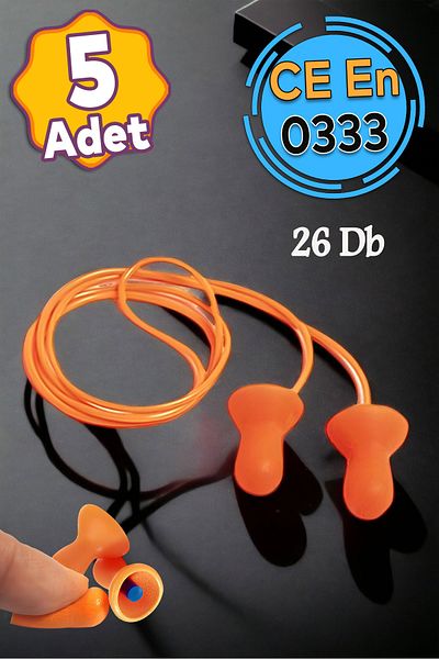 Badem10 (5 Pcs) Washable Drawstring Earplug Ear Plug 26 Db Noise for Sound Measurement System Peanut Housing Application