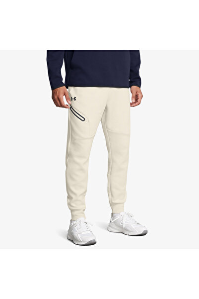 Under Armour Beyaz Erkek Normal Bel Normal Kalıp Eşofman Altı 1389353-110 UA Unstoppable Flc Jgr