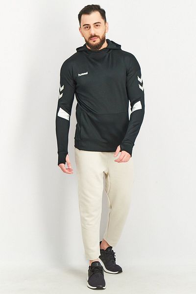 hummel Men Sportswear Fit Hooded Long Sleeve Training Sweatshirts, Black