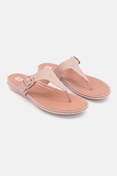 Fitflop صندل جرايسي سهل الارتداء بإبزيم مطاطي للنساء، لون بيج غامق