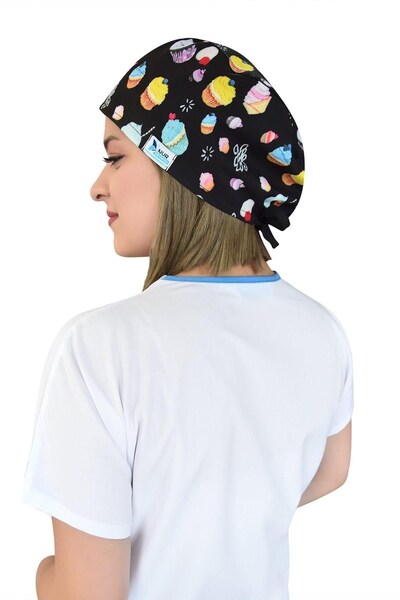 Nur Ortopedi Unisex Cup Cake Pastacı Temalı Aşçı Chef Mutfak Pastane Bonesi