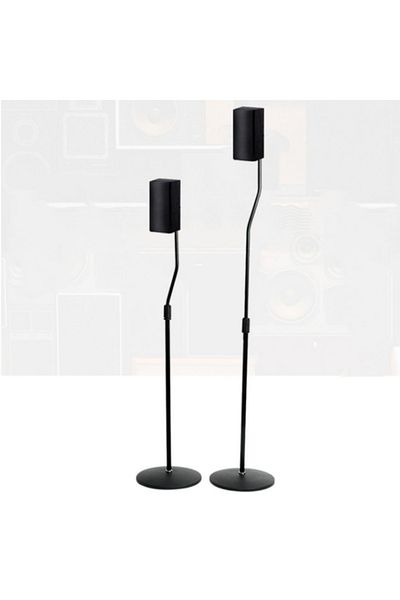 FlashHawk Adjustable Height Speaker Stand - Extends 31" to 47" - Set of 2 - Black