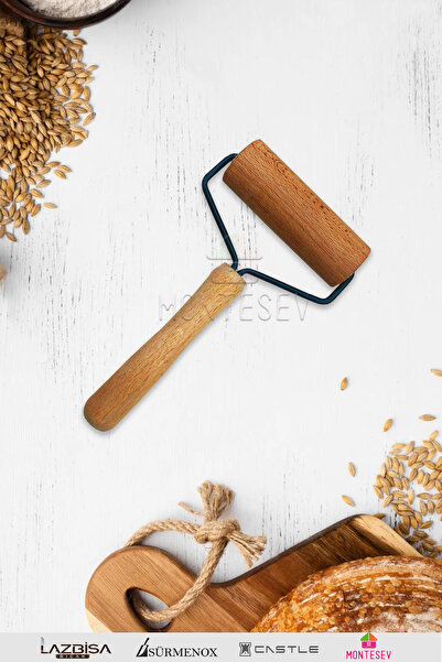 MONTESEV Zambak Serisi Ahşap Hamur Açma Oklavası Rulosu ECHO12