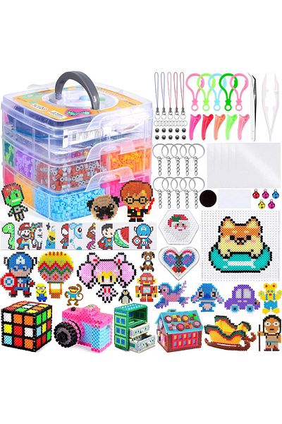 Lüks Hobi Ironing Bead Set 11000+ Pieces Hobby Beads 5mm Handcrafted Bead Set with Storage Box