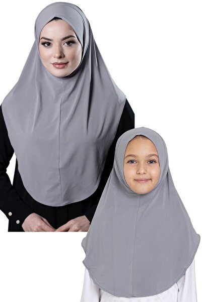 HÜRREM BONE مزيج عملي من الأم والابنة باللون الرمادي وشاح حجاب ساندي عادي 230...